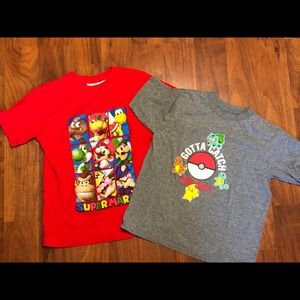 Super Mario and Pokemon size 7 Boys tshirts